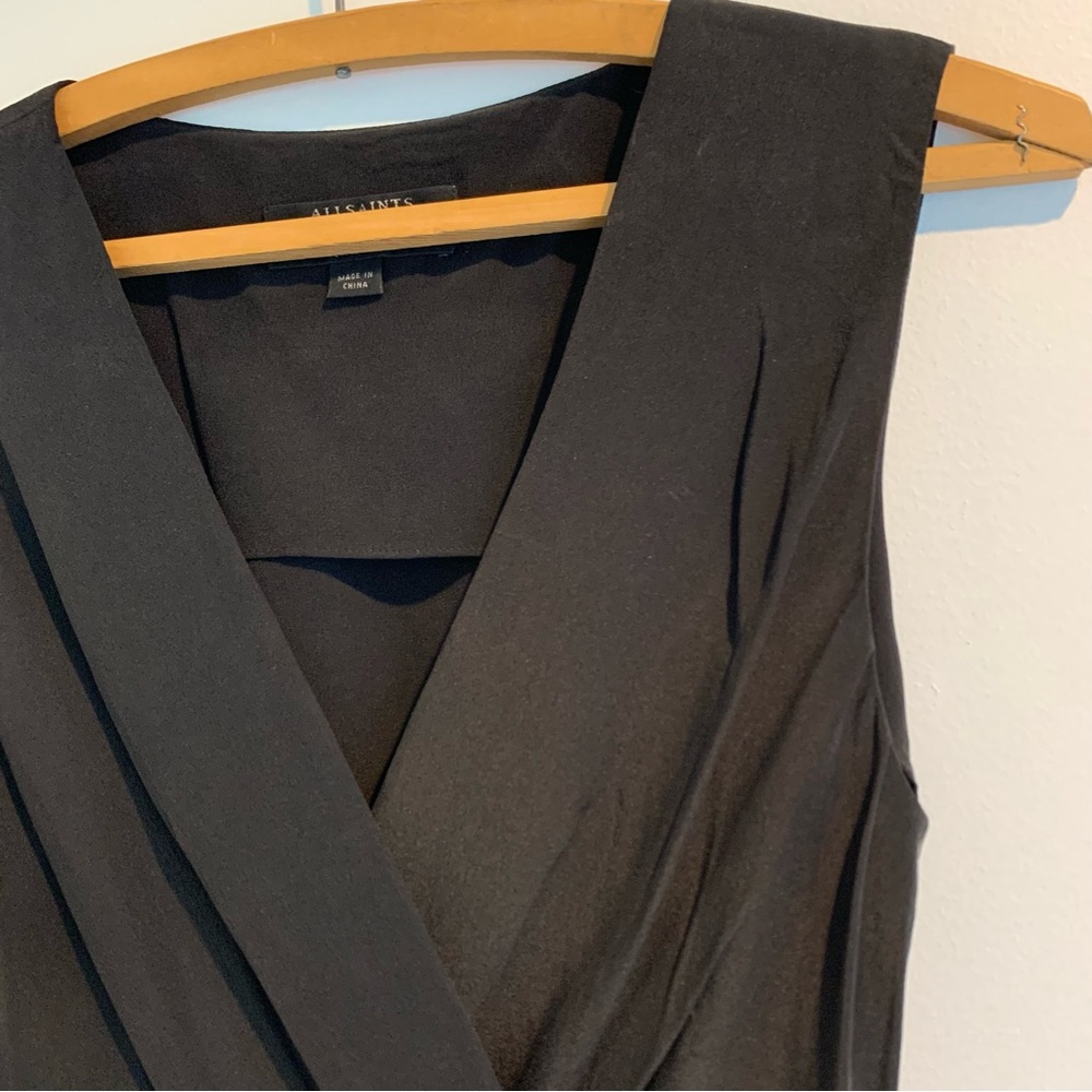 All Saints Black Silk Dress size 0 - Picture 4 of 9